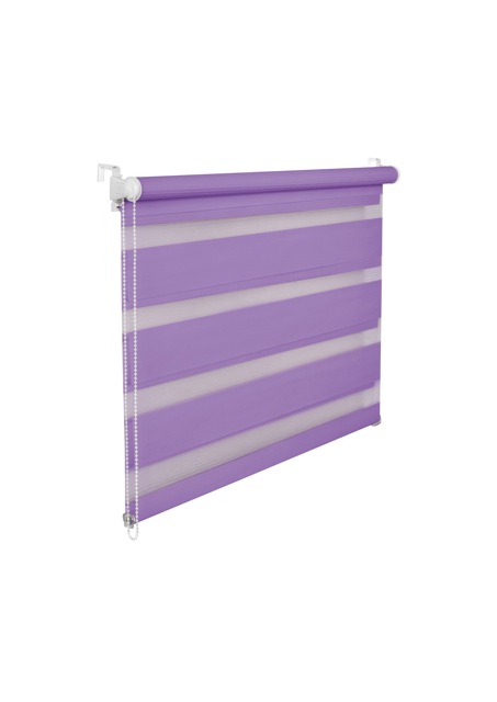 Doppelrollo Duorollo 75 cm breit 200 cm lang lila violett inkl. Seilzug Fensterrollo Klemmrollo Jalo