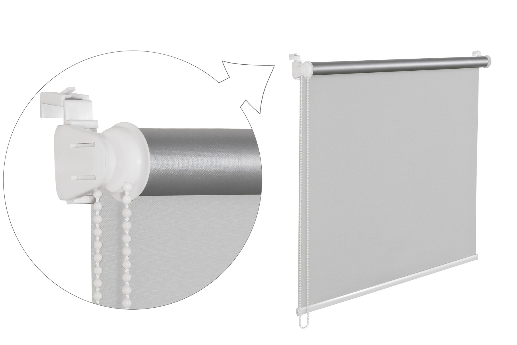 Thermorollo Verdunklungsrollo 110x200 cm hellgrau Fensterrollo mit Thermobeschichtung  100% Abdunklu