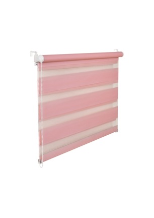 Doppelrollo Duorollo 55 cm breit 200 cm lang rosa inkl. Seilzug Fensterrollo Klemmrollo Jalousie