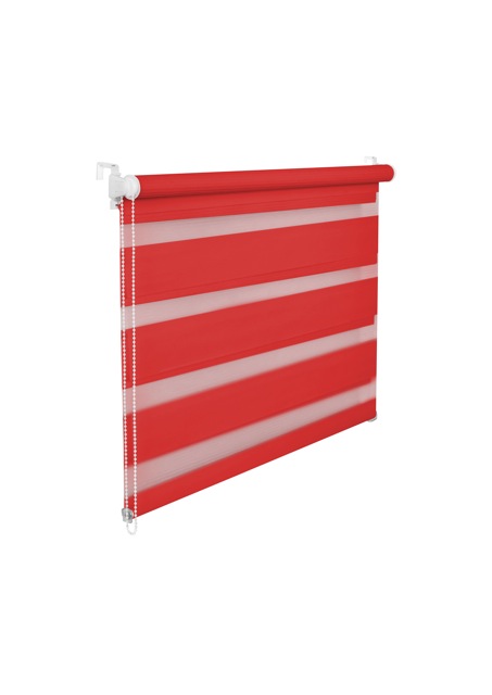 Doppelrollo Duorollo 85 cm breit 150 cm lang rot inkl. Seilzug Fensterrollo Klemmrollo Jalousie