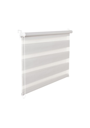 Doppelrollo Duorollo 105 cm breit 150 cm lang grau inkl. Seilzug Fensterrollo Klemmrollo Jalousie