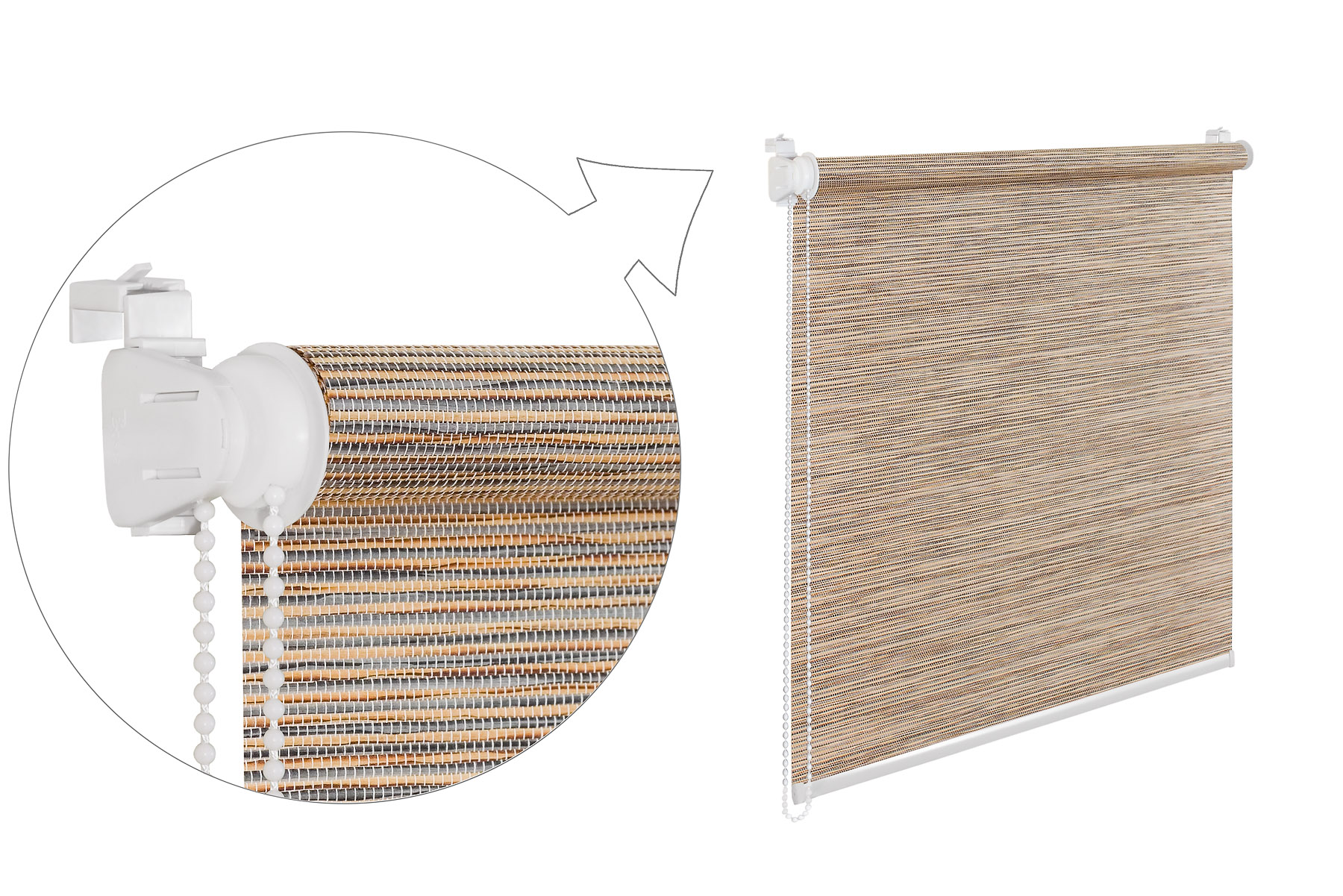 Fensterrollo Bambus Optik mix 1   100x150 cm Sichtschutzrollo Klemmrollo ohne Bohren!