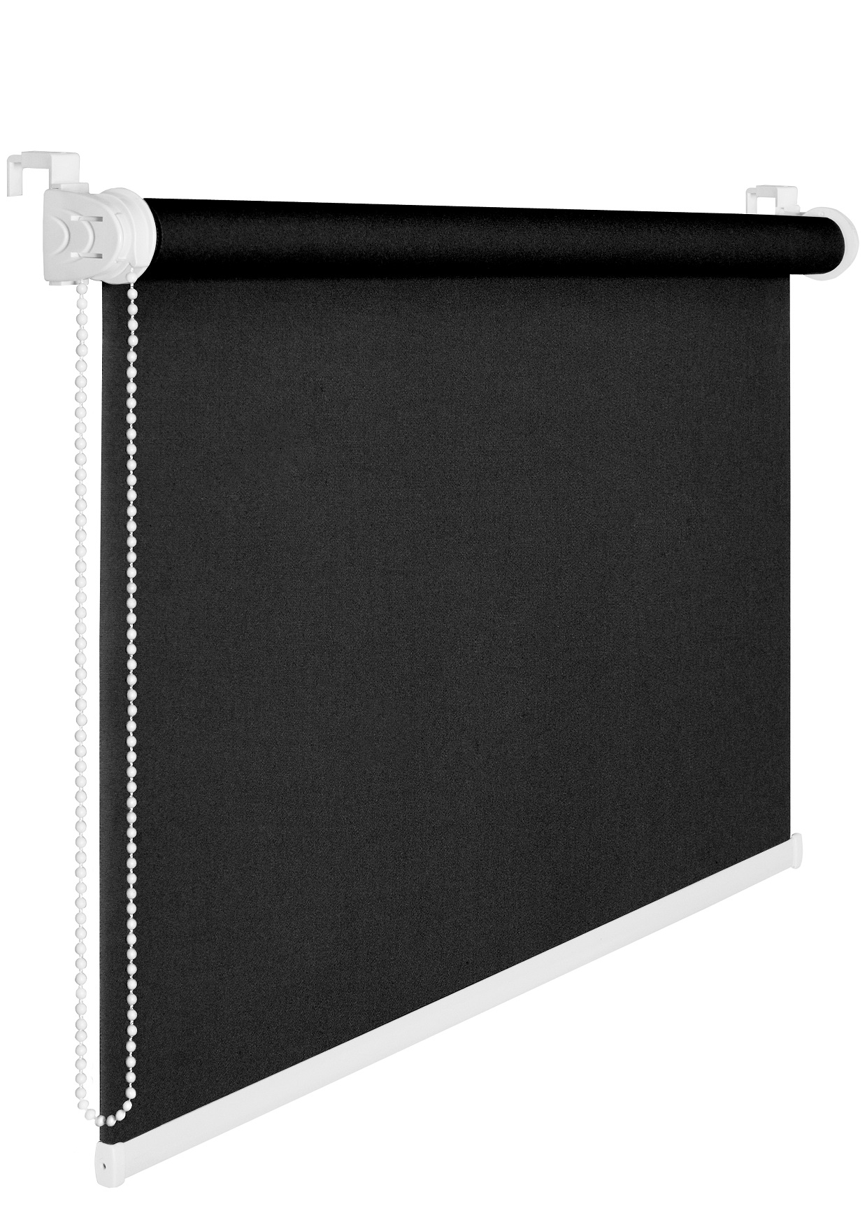 Fensterrollo 60 cm Breite 175 cm lang schwarz Verdunklung 50 % Sichtschutzrollo inkl. Seilzug Fenste