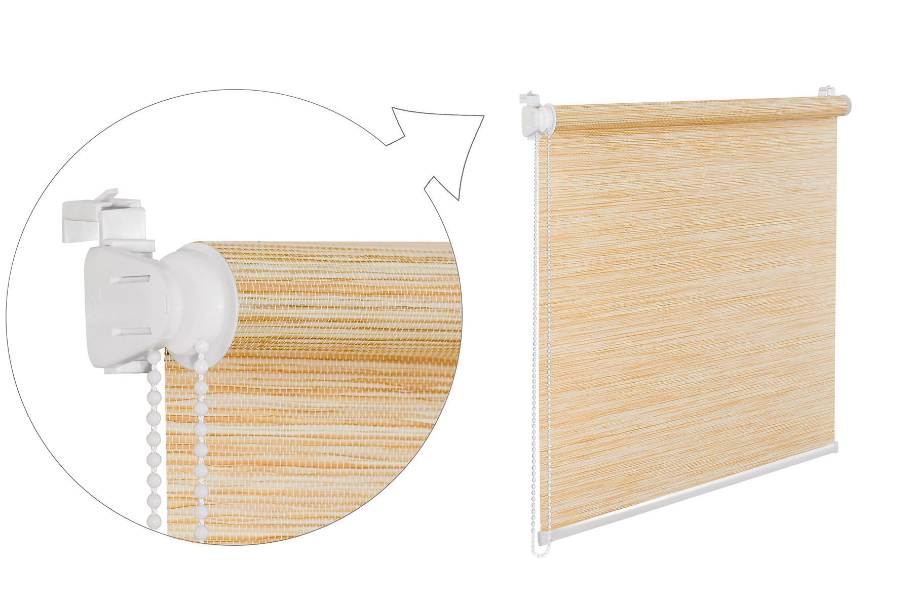 Fensterrollo Bambus Optik mix 2   105x200 cm Sichtschutzrollo Klemmrollo ohne Bohren!