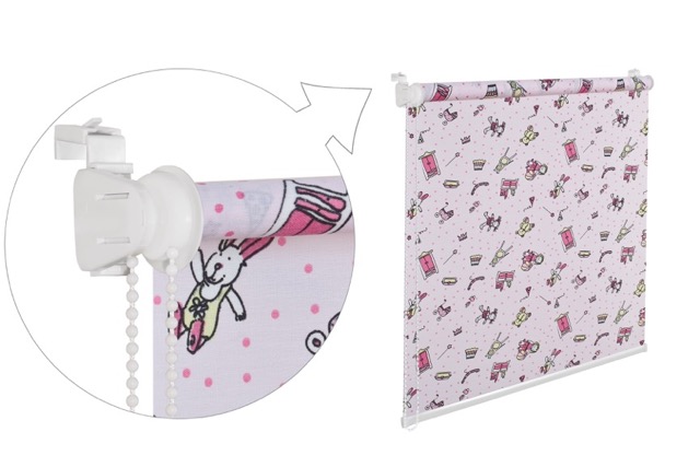 r_1781_0J2AOG3MA0Db7U Fensterrollo Sichtschutzrollo 115x150 cm Verdunklung 50% Rosa Spielzimmer Kinderfensterrollo