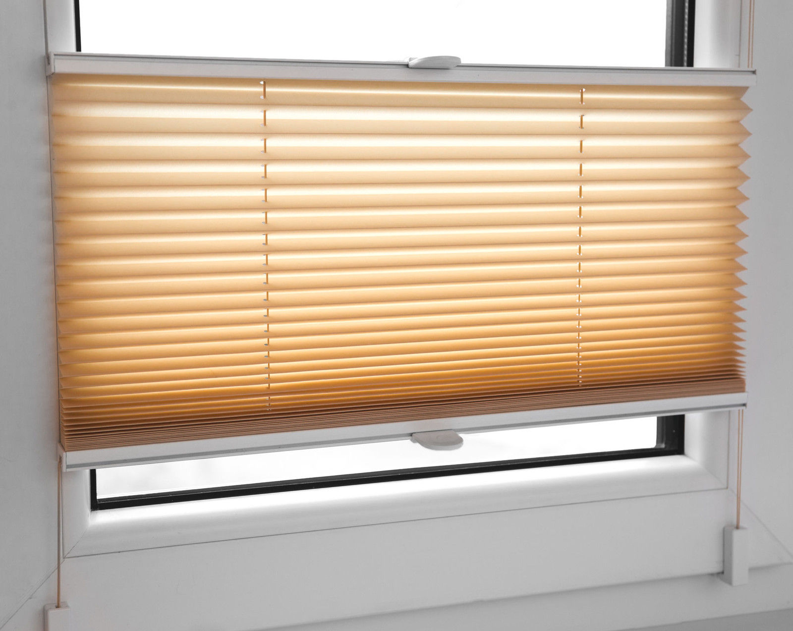 Plissee Faltrollo inkl. Klemmträger beige 35x120 cm Jalousie