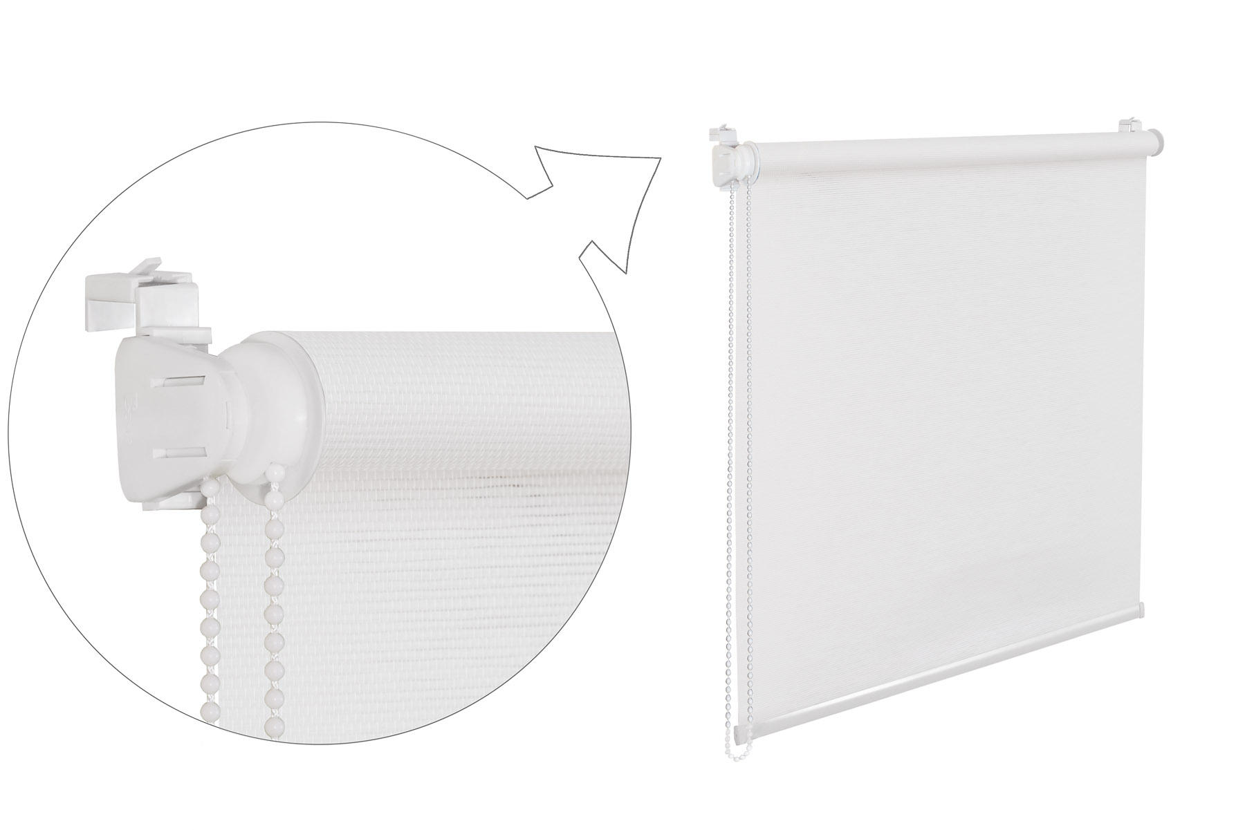 Fensterrollo Bambus Optik weiss 110x150 cm Sichtschutzrollo Klemmrollo ohne Bohren!