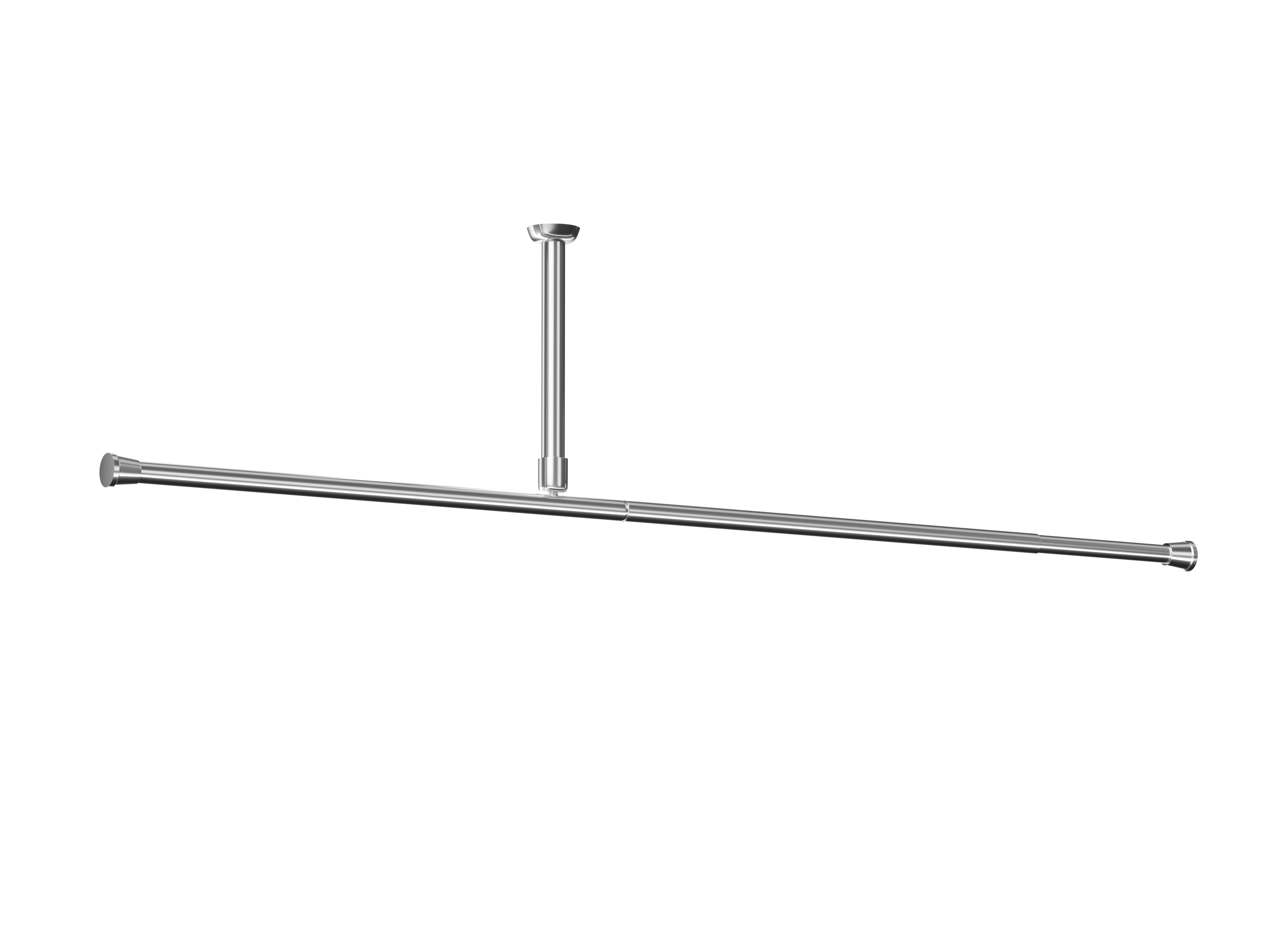 ALU DUSCHVORHANGSTANGE GARDINENSTANGE 4 m EXTRA LANG SILBER 250-400 CM INKL. DECKENHALTERUNG