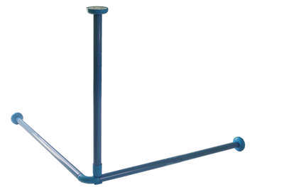 Deckenhalterung für Duschvorhangstage ALU blau 55 cm Deckenstütze