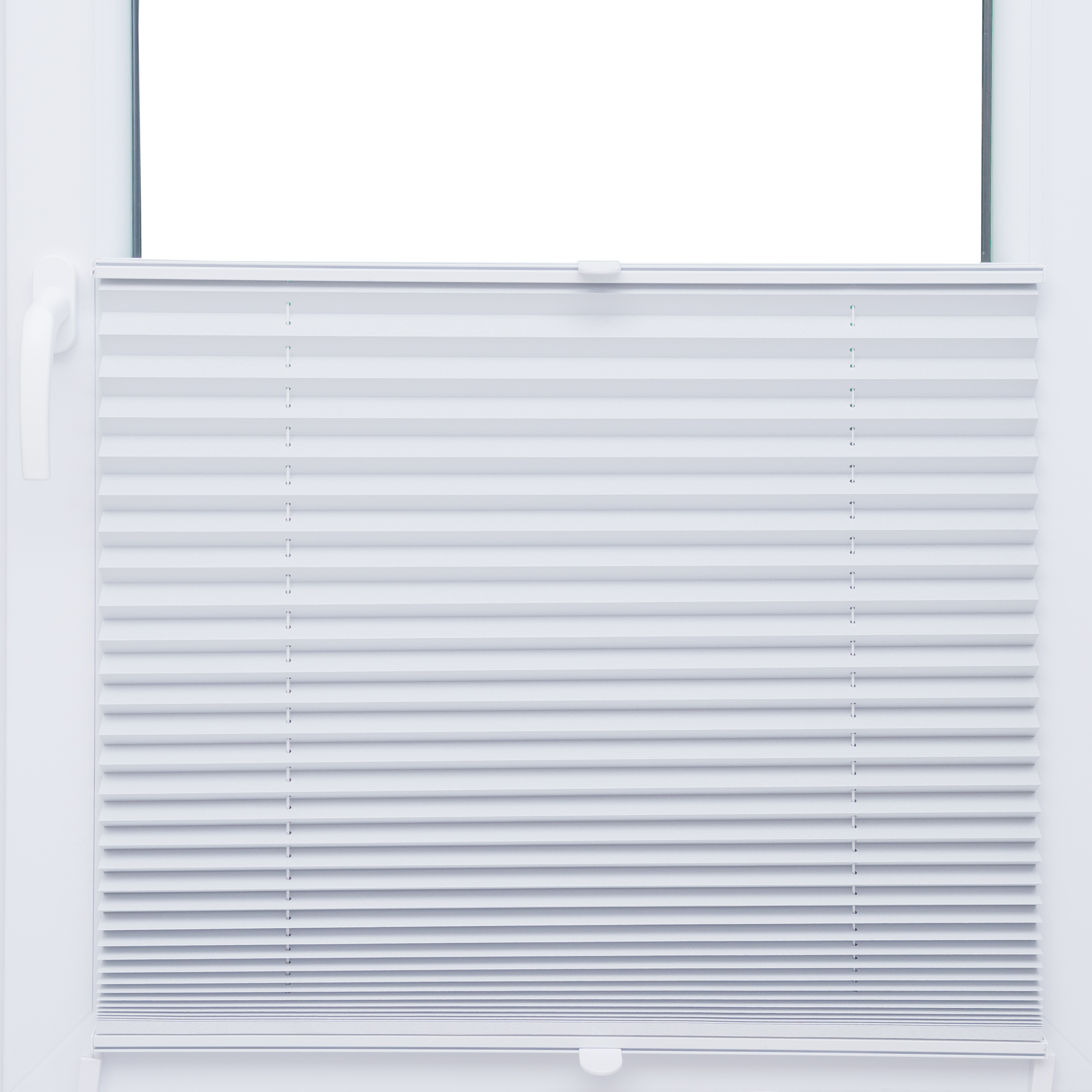 Thermo Black Out Plissee 90x100 cm weiss silber metallic 100% Verdunkelnd