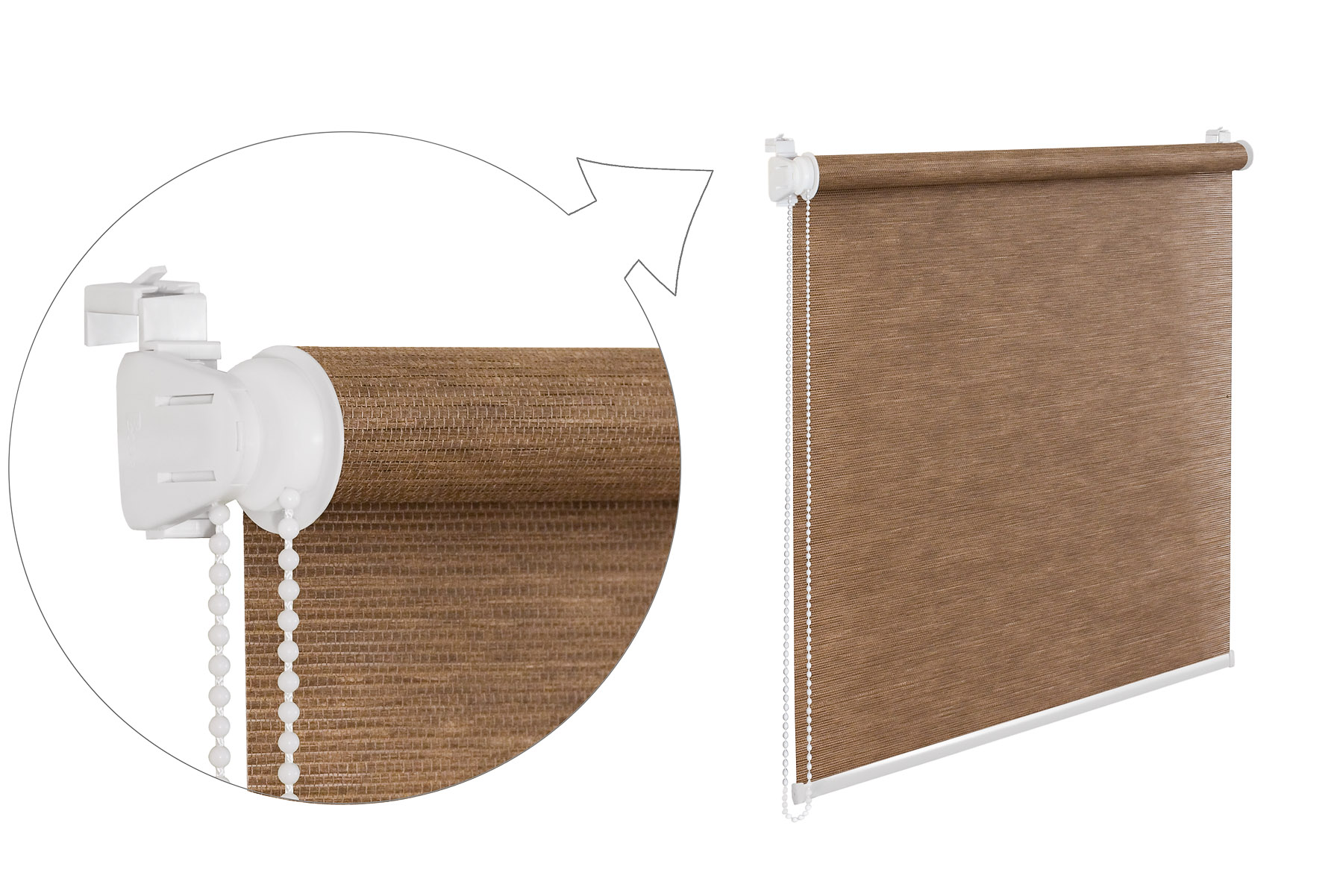 Fensterrollo Bambus Optik braun 100x200 cm Sichtschutzrollo Klemmrollo ohne Bohren!
