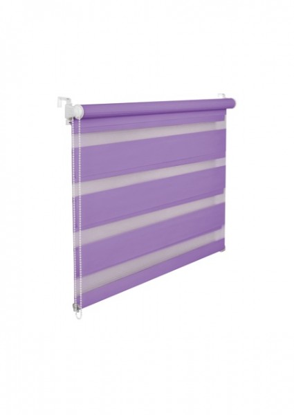 Doppelrollo Duorollo 55 cm breit 200 cm lang lila violett inkl. Seilzug Fensterrollo Klemmrollo Jalo