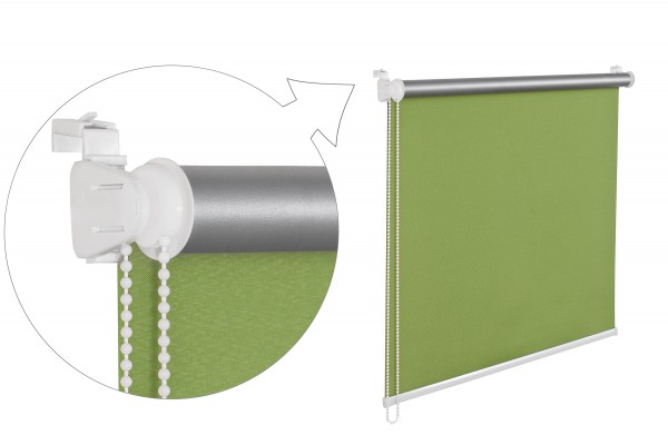 Thermorollo Verdunklungsrollo 90x200 cm grün Fensterrollo mit Thermobeschichtung 100% Abdunklung in