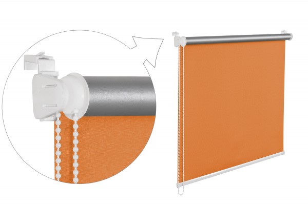 Thermorollo Verdunklungsrollo 100x150 cm orange Fensterrollo mit Thermobeschichtung 100% Abdunklung
