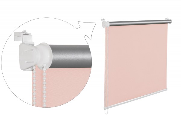 Thermorollo Verdunklungsrollo 85x150 cm rosa Fensterrollo mit Thermobeschichtung 100% Abdunklung in
