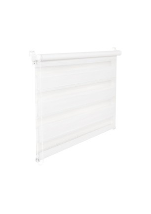 Doppelrollo Duorollo 65 cm breit 150 cm lang weiß inkl. Seilzug Fensterrollo Klemmrollo Jalousie