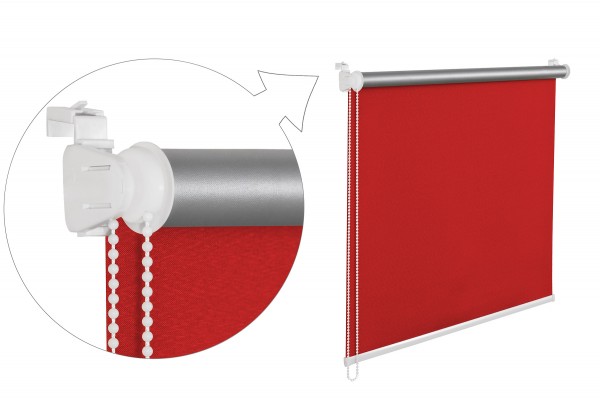 Thermorollo Verdunklungsrollo 60x200 cm rot Fensterrollo mit Thermobeschichtung 100% Abdunklung ink