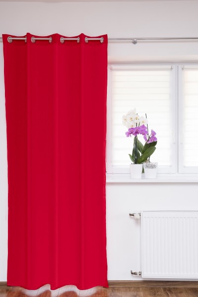 Ösenschal Fenstervorhang rot 145x145 cm Gardinenschal Dekoschal