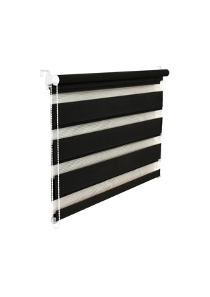 Doppelrollo Duorollo 80 cm breit 150 cm lang schwarz inkl. Seilzug