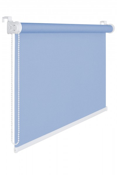 Fensterrollo 110 cm Breite 175 cm lang blau hellblau Verdunklung 50 % Sichtschutzrollo inkl. Seilzug