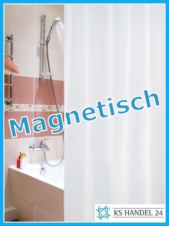 Magnetisch beschwert!! Textil Duschvorhang 120x200 cm inkl. Duschringe