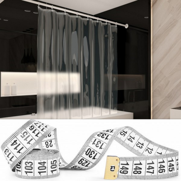 Duschvorhang Peva Transparentes Design Massanfertigung bis 180 cm Breite und bis 300 cm Höhe