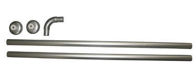 Winkelstange Aluminium 2er silber matt 120x120 cm - extra lang -
